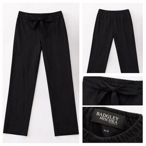 🖤 Badgley Mischka Black Tie-Waist Pants – Size M